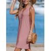 imageCUPSHE Womens Swimsuit Coverup Sleeveless Hollow Out Swimwear Cover Ups Eyelet Beach Tank DressPink