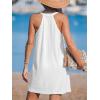 imageCUPSHE Womens Swimsuit Coverup Sleeveless Hollow Out Swimwear Cover Ups Eyelet Beach Tank DressWhite