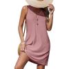 imageCUPSHE Womens Swimsuit Coverup Sleeveless Hollow Out Swimwear Cover Ups Eyelet Beach Tank DressPink