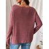imageCUPSHE Women Long Sleeve Off The Shoulder Knitted Tops Casual Loose Fit Solid BlousesRose Red