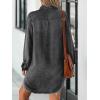 imageCUPSHE Womens Denim Shirt Dress Long Sleeve Button Down Casual Loose Jean Dresses with PocketsBlack