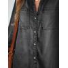 imageCUPSHE Womens Denim Shirt Dress Long Sleeve Button Down Casual Loose Jean Dresses with PocketsBlack