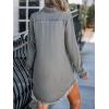 imageCUPSHE Womens Denim Shirt Dress Long Sleeve Button Down Casual Loose Jean Dresses with PocketsGrey