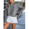 imageCUPSHE Womens Denim Shirt Dress Long Sleeve Button Down Casual Loose Jean Dresses with PocketsGrey