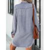 imageCUPSHE Womens Denim Shirt Dress Long Sleeve Button Down Casual Loose Jean Dresses with PocketsLight Blue