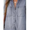 imageCUPSHE Womens Denim Shirt Dress Long Sleeve Button Down Casual Loose Jean Dresses with PocketsLight Blue