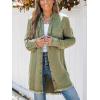 imageCUPSHE Womens Denim Shirt Dress Long Sleeve Button Down Casual Loose Jean Dresses with PocketsOlive