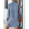 imageCUPSHE Womens Denim Shirt Dress Long Sleeve Button Down Casual Loose Jean Dresses with PocketsSky Blue