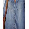 imageCUPSHE Womens Denim Shirt Dress Long Sleeve Button Down Casual Loose Jean Dresses with PocketsSky Blue