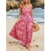 imageCUPSHE Womens Maxi Dress Floral Print Twisted V Neck Sleeveless Long Dress Summer Casual DressCranberry Pink