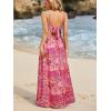 imageCUPSHE Womens Maxi Dress Floral Print Twisted V Neck Sleeveless Long Dress Summer Casual DressCranberry Pink