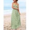 imageCUPSHE Womens Maxi Dress Floral Print Twisted V Neck Sleeveless Long Dress Summer Casual DressGrass Green