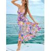 imageCUPSHE Womens Maxi Dress Floral Print Twisted V Neck Sleeveless Long Dress Summer Casual DressPurple Tropical