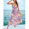 imageCUPSHE Womens Maxi Dress Floral Print Twisted V Neck Sleeveless Long Dress Summer Casual DressPurple Tropical