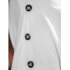 imageCUPSHE Womens Summer Tops Off Shoulder Asymmetrical Short Sleeves Button Work Blouse ShirtWhite