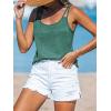 imageCUPSHE Womens Top Knit Scoop Neck Sleeveless Tank Top Double Strap Blouse Casual LooseGreen