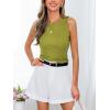 imageCUPSHE Womens Summer Tops Knit Round Neck Sleeveless Casual Tank Tops ShirtGreen