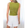 imageCUPSHE Womens Summer Tops Knit Round Neck Sleeveless Casual Tank Tops ShirtGreen