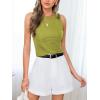 imageCUPSHE Womens Summer Tops Knit Round Neck Sleeveless Casual Tank Tops ShirtGreen