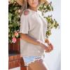 imageCUPSHE Womens Summer Tops Off Shoulder Waffle Short Sleeve Casual Work Dressy Blouse ShirtBrown
