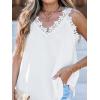 imageCUPSHE Womens Top Floral V Neck Sleeveless Lace Trim Blouse Casual LooseWhite