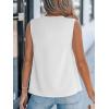 imageCUPSHE Womens Top Paneled V Neck Sleeveless Relaxed Blouse Casual LooseWhite