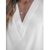 imageCUPSHE Womens Top Paneled V Neck Sleeveless Relaxed Blouse Casual LooseWhite
