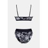 imageCUPSHE Bikini Set for Women Two Piece Swimsuits Cut Out High Waisted Scoop Neck V Cut BottomBlackWhite Floral