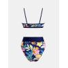 imageCUPSHE Bikini Set for Women Two Piece Swimsuits Cut Out High Waisted Scoop Neck V Cut BottomNavy Floral
