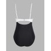 imageCUPSHE One Piece Swimsuit for Women Bathing Suits Twist Front Cutout Adjustable Straps Ruched SwimwearBlackWhite