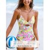 imageCUPSHE One Piece Swimsuit for Women Bathing Suits Twist Front Cutout Adjustable Straps Ruched SwimwearYellowPinkFloral