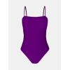 imageCUPSHE Women Swimsuit One Piece Bathing Suit Square Neck Cutout Back Tummy Control with Adjustable Spaghetti StrapsDeep Violet