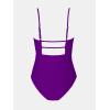 imageCUPSHE Women Swimsuit One Piece Bathing Suit Square Neck Cutout Back Tummy Control with Adjustable Spaghetti StrapsDeep Violet