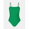 imageCUPSHE Women Swimsuit One Piece Bathing Suit Square Neck Cutout Back Tummy Control with Adjustable Spaghetti StrapsForest Green