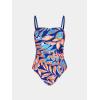 imageCUPSHE Women Swimsuit One Piece Bathing Suit Square Neck Cutout Back Tummy Control with Adjustable Spaghetti StrapsNavy BlueTropical