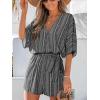 imageCUPSHE Womens Lace Up Leopard Print Romper Short Sleeves Jumpsuits Wide leg OutfitBlack