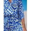 imageCUPSHE Womens Lace Up Leopard Print Romper Short Sleeves Jumpsuits Wide leg OutfitBlue Abstract