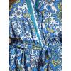 imageCUPSHE Womens Lace Up Leopard Print Romper Short Sleeves Jumpsuits Wide leg OutfitBlue Paisley
