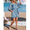 imageCUPSHE Womens Lace Up Leopard Print Romper Short Sleeves Jumpsuits Wide leg OutfitBlue Paisley
