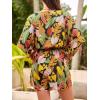 imageCUPSHE Womens Lace Up Leopard Print Romper Short Sleeves Jumpsuits Wide leg OutfitYellow Tropical
