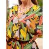imageCUPSHE Womens Lace Up Leopard Print Romper Short Sleeves Jumpsuits Wide leg OutfitYellow Tropical