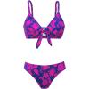 imageCUPSHE Womens Two Piece Bikini Set Floral Print Knot Bunny TieBlueMagenta