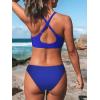imageCUPSHE Womens Two Piece Bikini Set Floral Print Knot Bunny TieRoyal Blue