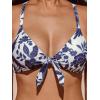 imageCUPSHE Womens Two Piece Bikini Set Floral Print Knot Bunny TieWhiteNavy Floral