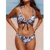 imageCUPSHE Womens Two Piece Bikini Set Floral Print Knot Bunny TieWhiteNavy Floral
