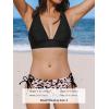 imageCUPSHE Bikini Set for Women Two Piece Swimsuit V Neck Triangle Top Wide Straps Cross Back Lace up Mid RiseBlackLeopard