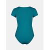 imageCUPSHE One Piece Swimsuit for Women Mock Neck Zipper Short Sleeve Bathing SuitNavy Teal