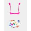 imageCUPSHE Women Bikini Sets 2 Piece Swimsuit High Waisted Bottom Floral Print Ruffle V Neck Bathing SuitsMagentaWhite