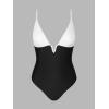 imageCUPSHE Women Swimsuit One Piece Bathing Suit Deep V Neck Crisscross Back Adjustable StrapBlackWhite