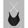 imageCUPSHE Women Swimsuit One Piece Bathing Suit Deep V Neck Crisscross Back Adjustable StrapBlackWhite